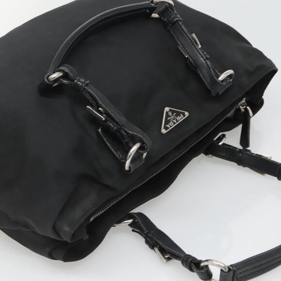 PRADA Tote Bag Nylon Black Silver - Picture 6 of 13